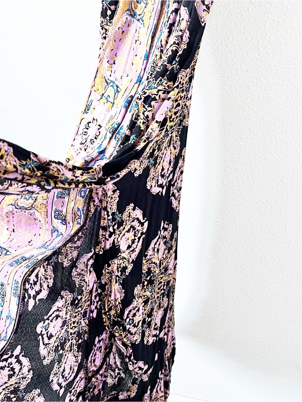 Free People Intimately That Moment Boho Vintage Inspired Black Floral Maxi Dress - Picture 6 of 9